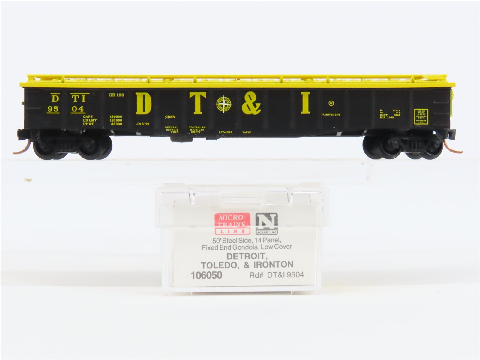 N Scale Micro-Trains MTL 106050 DTI Detroit Toledo Ironton 50' Gondola Car #9504