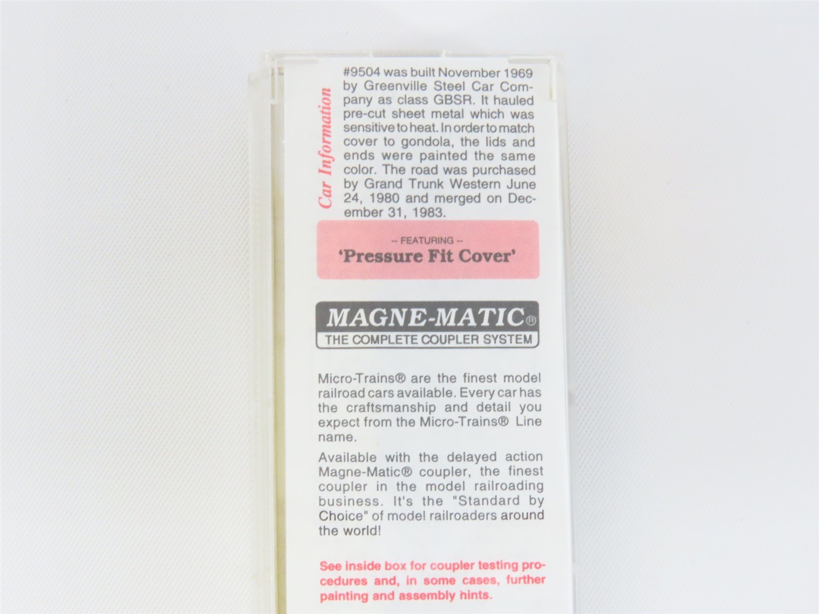 N Scale Micro-Trains MTL 106050 DTI Detroit Toledo Ironton 50' Gondola Car #9504