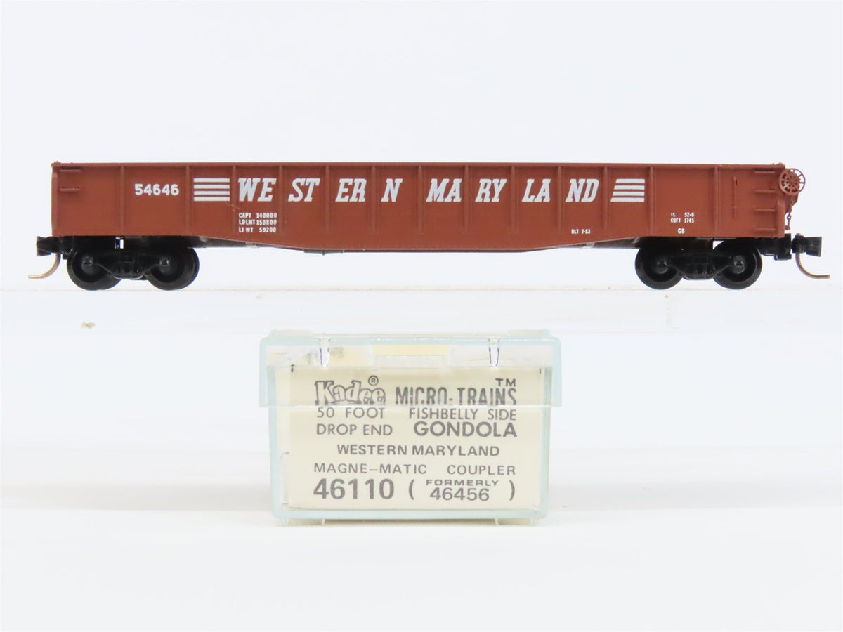 N Scale Micro-Trains MTL/Kadee 46110 WM Western Maryland 50&#39; Gondola Car #54646