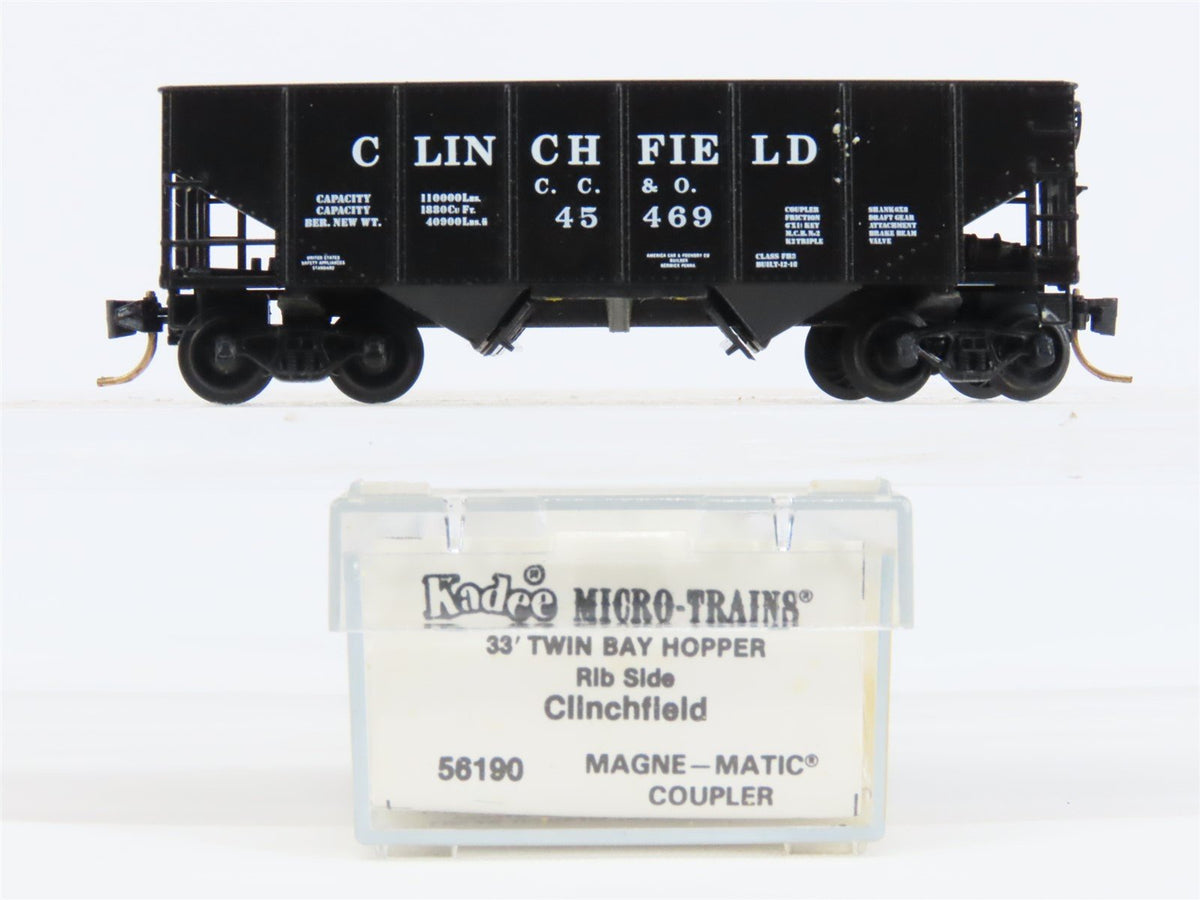 N MicroTrains MTL/Kadee 56190 CRR Clinchfield 33&#39; 2-Bay Hopper Car #45469