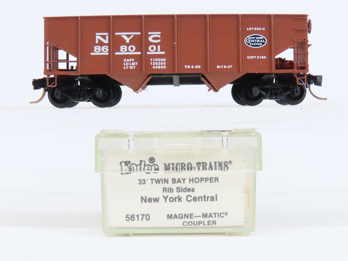 N Micro-Trains MTL/Kadee 56170 NYC Railway 33&#39; 2-Bay Hopper Car #868001