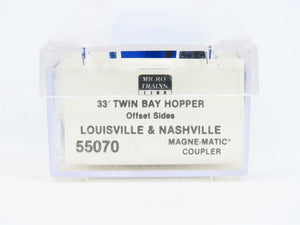 N Scale Micro-Trains MTL 55070 L&N Louisville & Nashville 2-Bay Hopper #60026