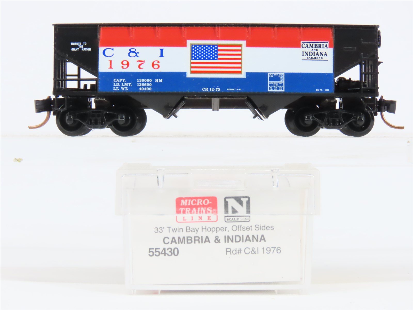 N Micro-Trains MTL 55430 C&I Cambria & Indiana 33' 2-Bay Hopper Car #1976