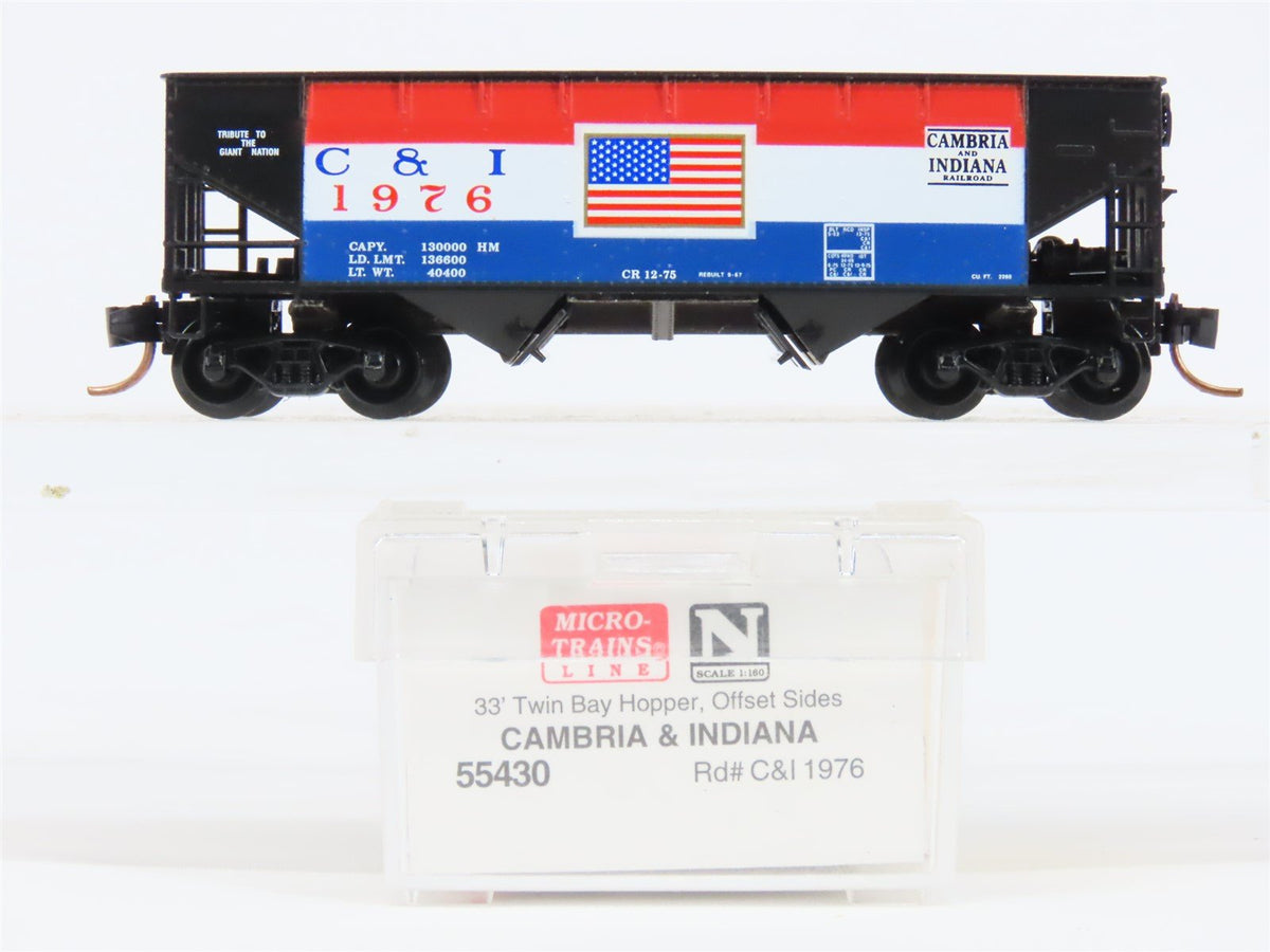 N Micro-Trains MTL 55430 C&amp;I Cambria &amp; Indiana 33&#39; 2-Bay Hopper Car #1976