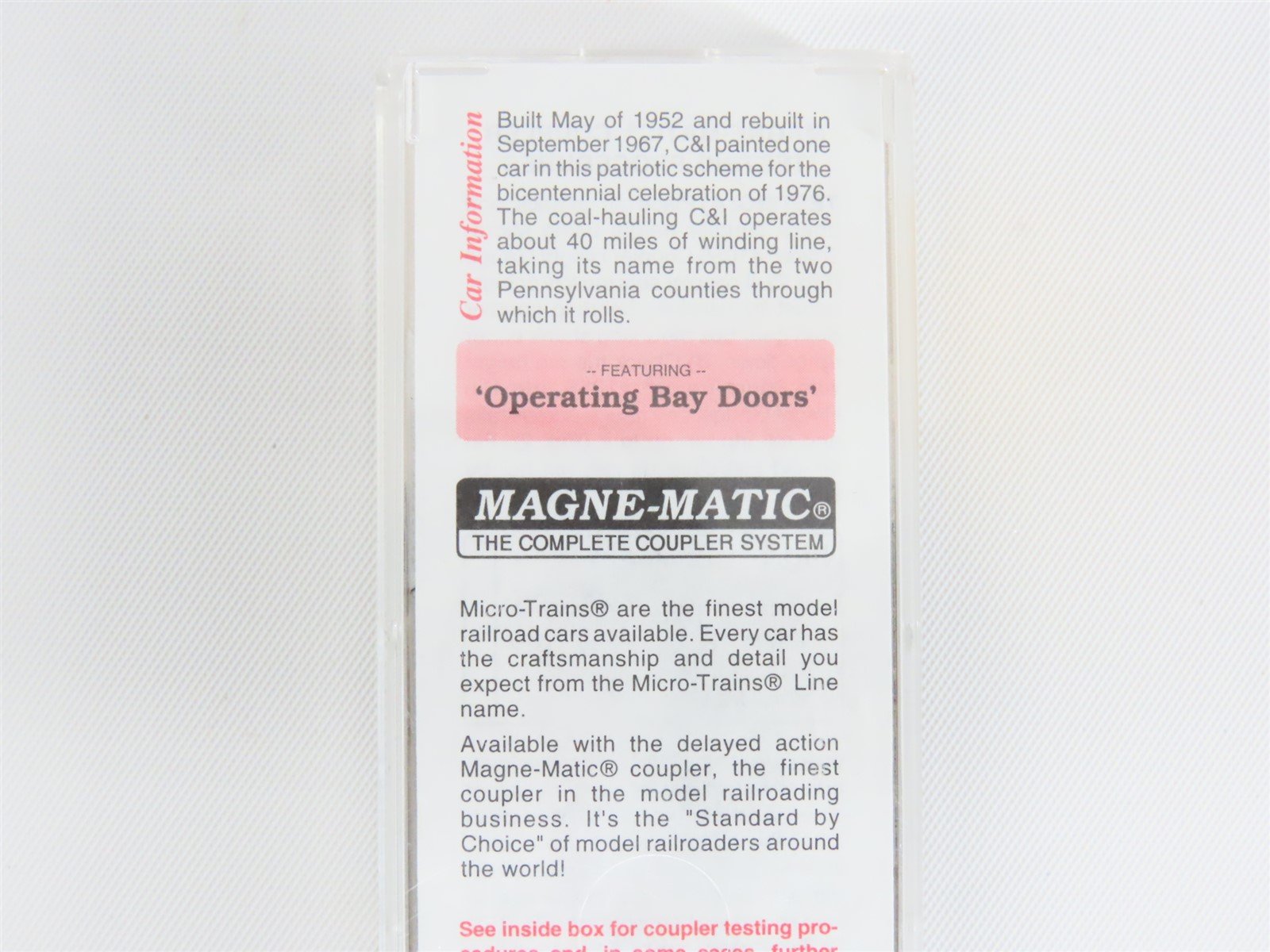 N Micro-Trains MTL 55430 C&I Cambria & Indiana 33' 2-Bay Hopper Car #1976
