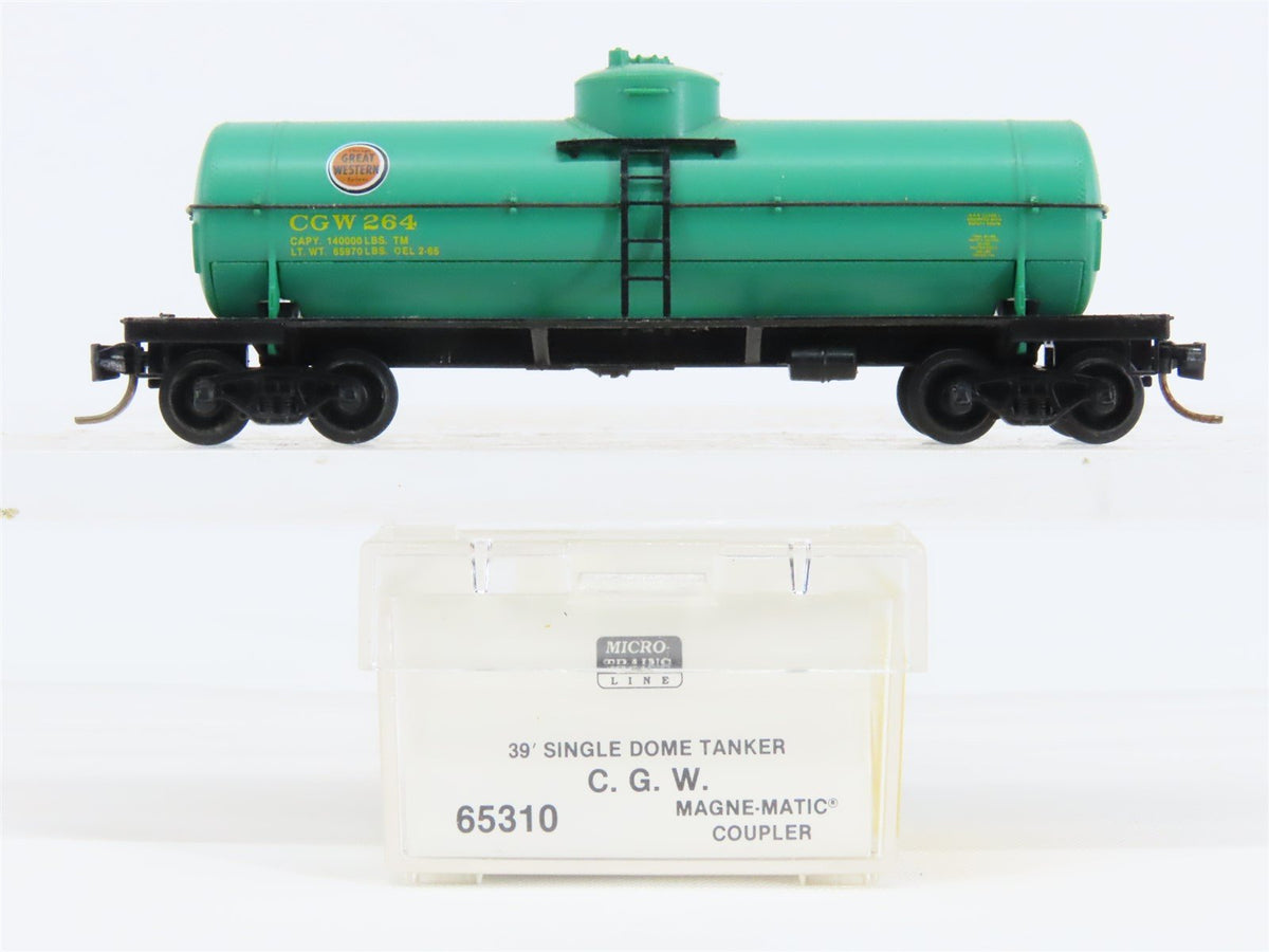 N Micro-Trains MTL 65310 CGW Chicago Great Western 39&#39; Single Dome Tankcar #264