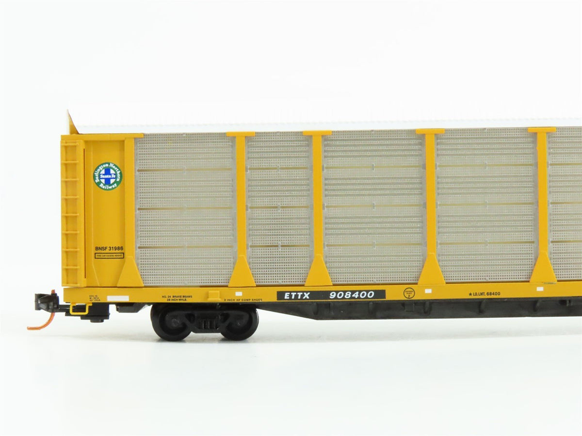 N Micro-Trains MTL 11100101 BNSF ETTX 89&#39; Tri-Level Closed Auto Rack #908400