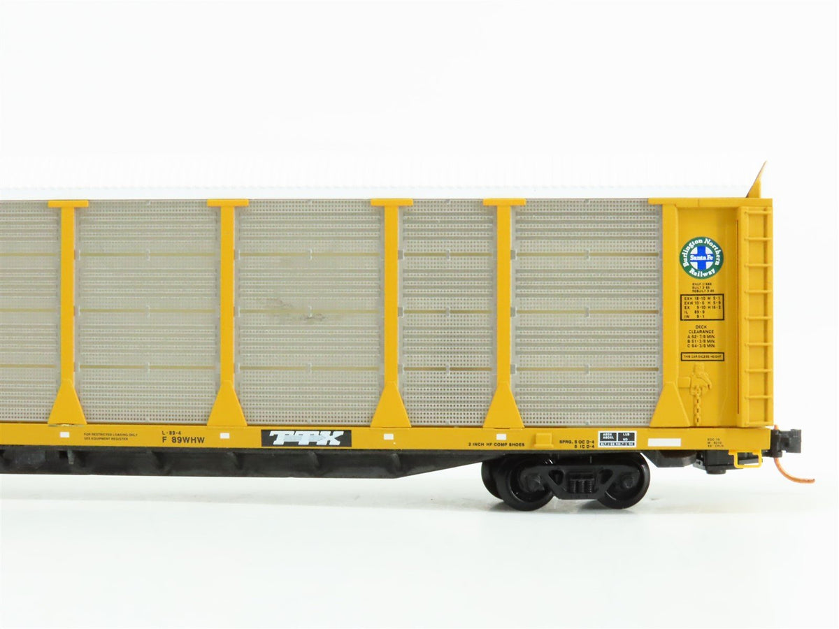 N Micro-Trains MTL 11100101 BNSF ETTX 89&#39; Tri-Level Closed Auto Rack #908400