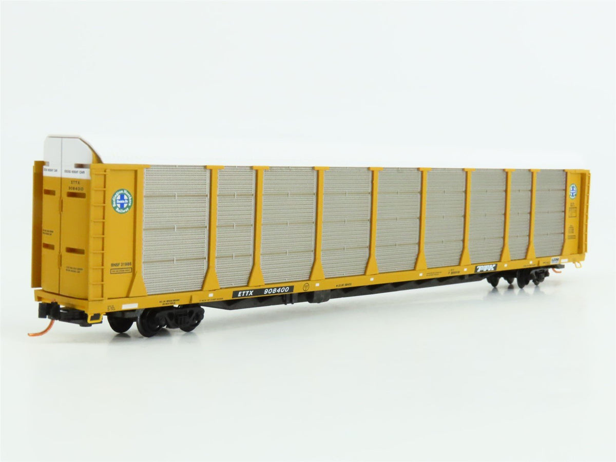 N Micro-Trains MTL 11100101 BNSF ETTX 89&#39; Tri-Level Closed Auto Rack #908400