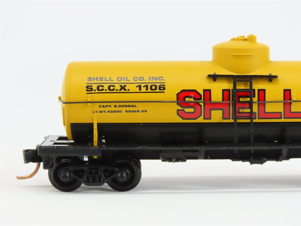 N Scale Micro-Trains MTL 65090/1 SCCX Shell Oil Co 39&#39; Single Dome Tankcar #1106