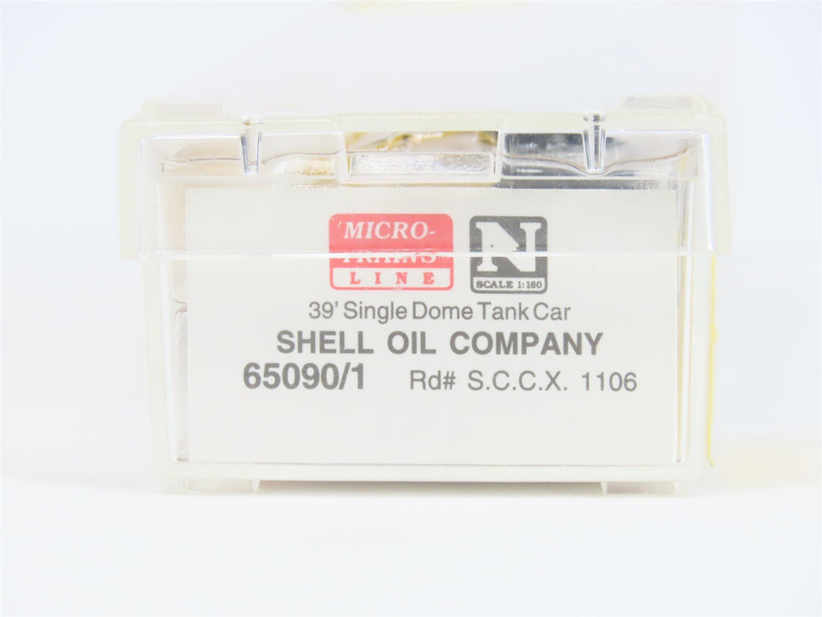 N Scale Micro-Trains MTL 65090/1 SCCX Shell Oil Co 39&#39; Single Dome Tankcar #1106