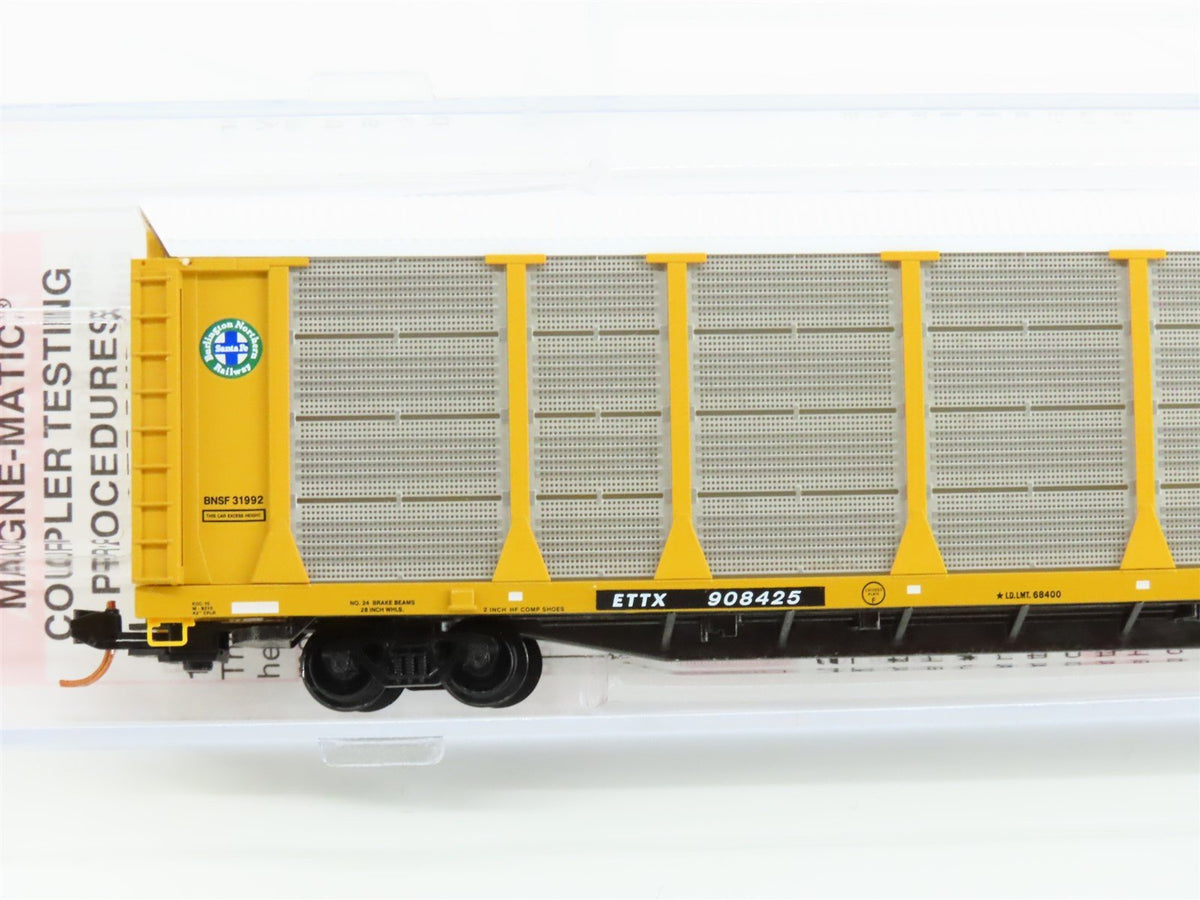 N Micro-Trains MTL 11100102 BNSF ETTX 89&#39; Tri-Level Closed Auto Rack #908425