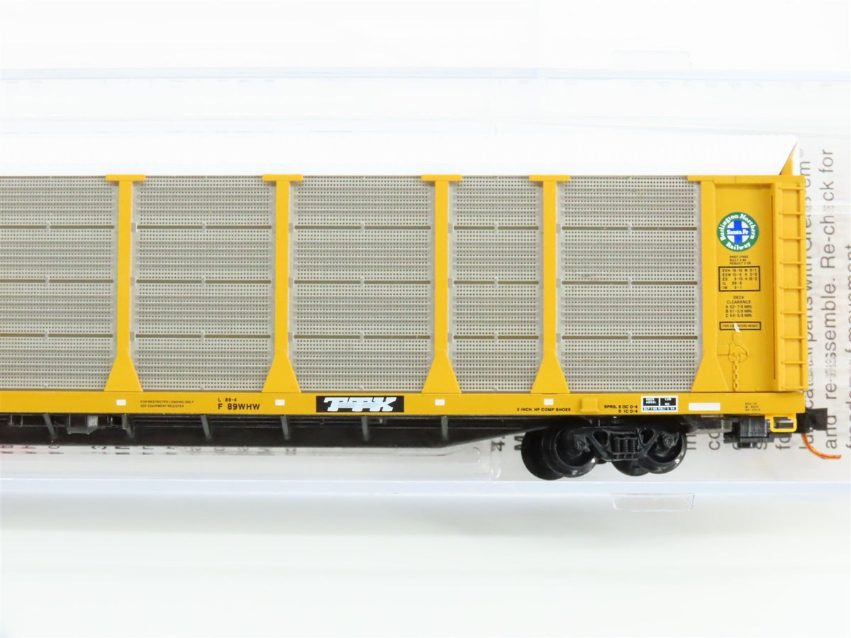 N Micro-Trains MTL 11100102 BNSF ETTX 89&#39; Tri-Level Closed Auto Rack #908425