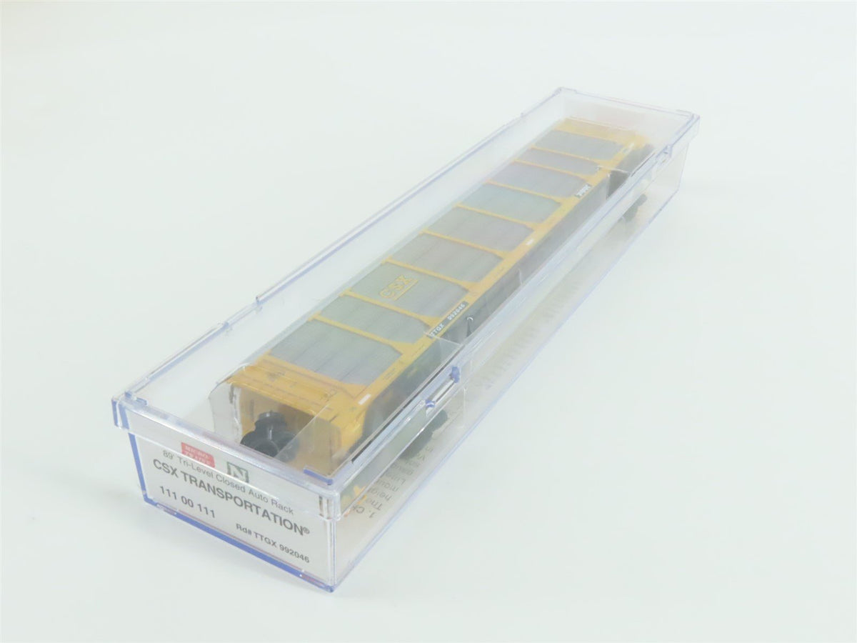 N Micro-Trains MTL 11100111 CSX TTGX 89&#39; Tri-Level Closed Auto Rack #992046