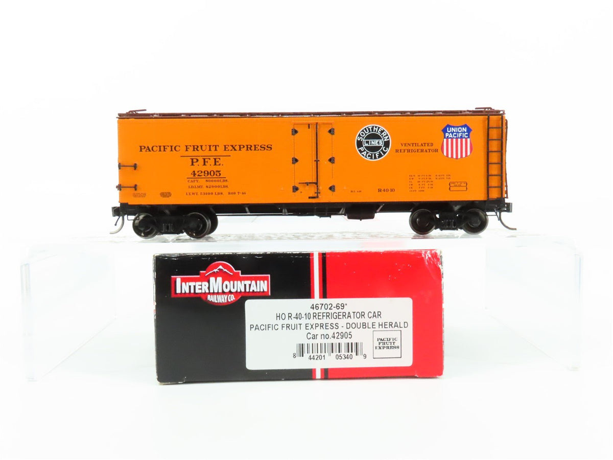 HO InterMountain 46702-69 PFE Pacific Fruit Express SP/UP R40-10 Reefer #42905