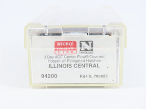 N Scale Micro-Trains MTL 94200 IC Illinois Central 3-Bay ACF Hopper Car #799623