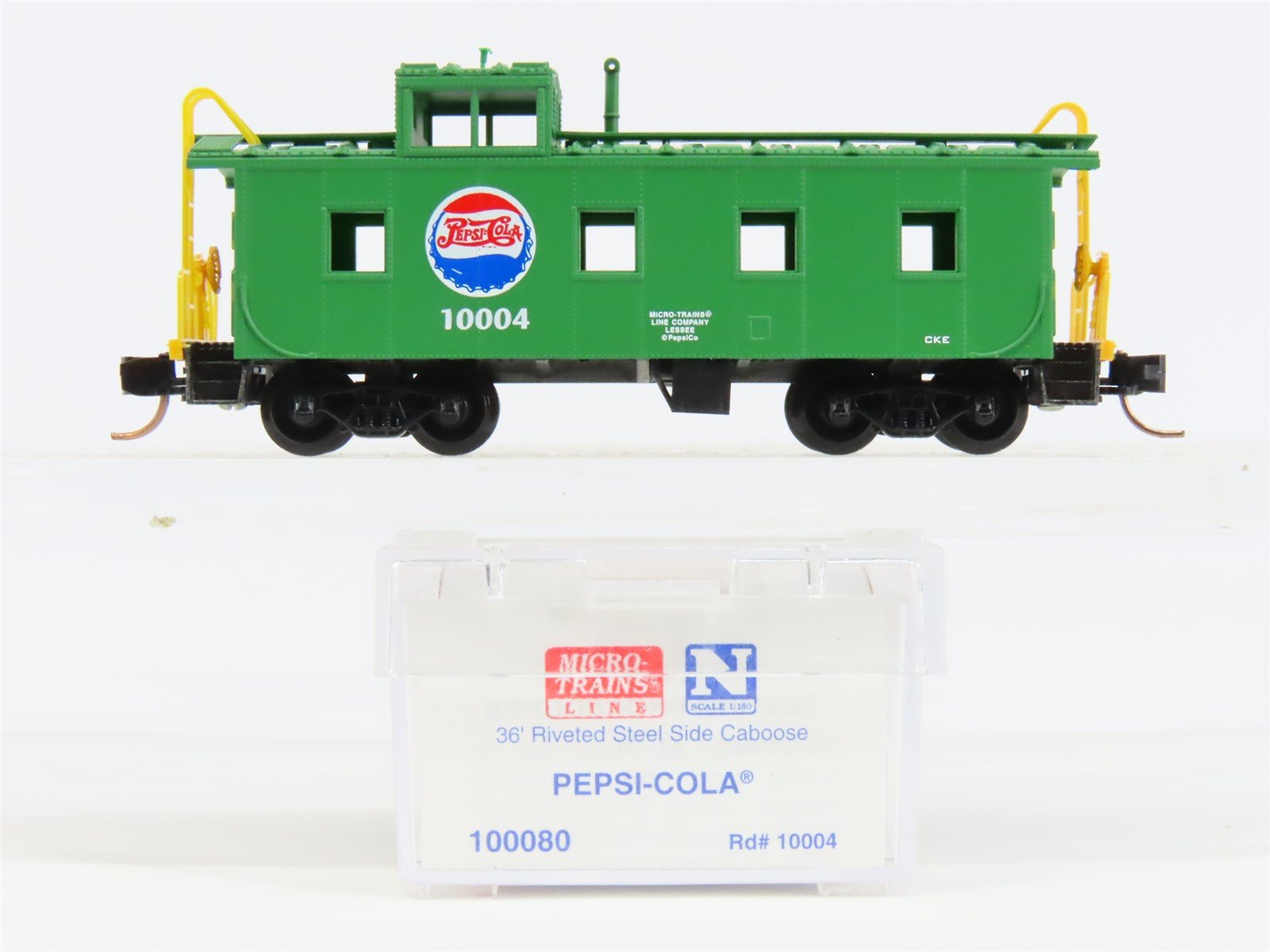 N Scale Micro-Trains MTL 100080 Pepsi-Cola 36' Riveted Steel Side Caboose #10004