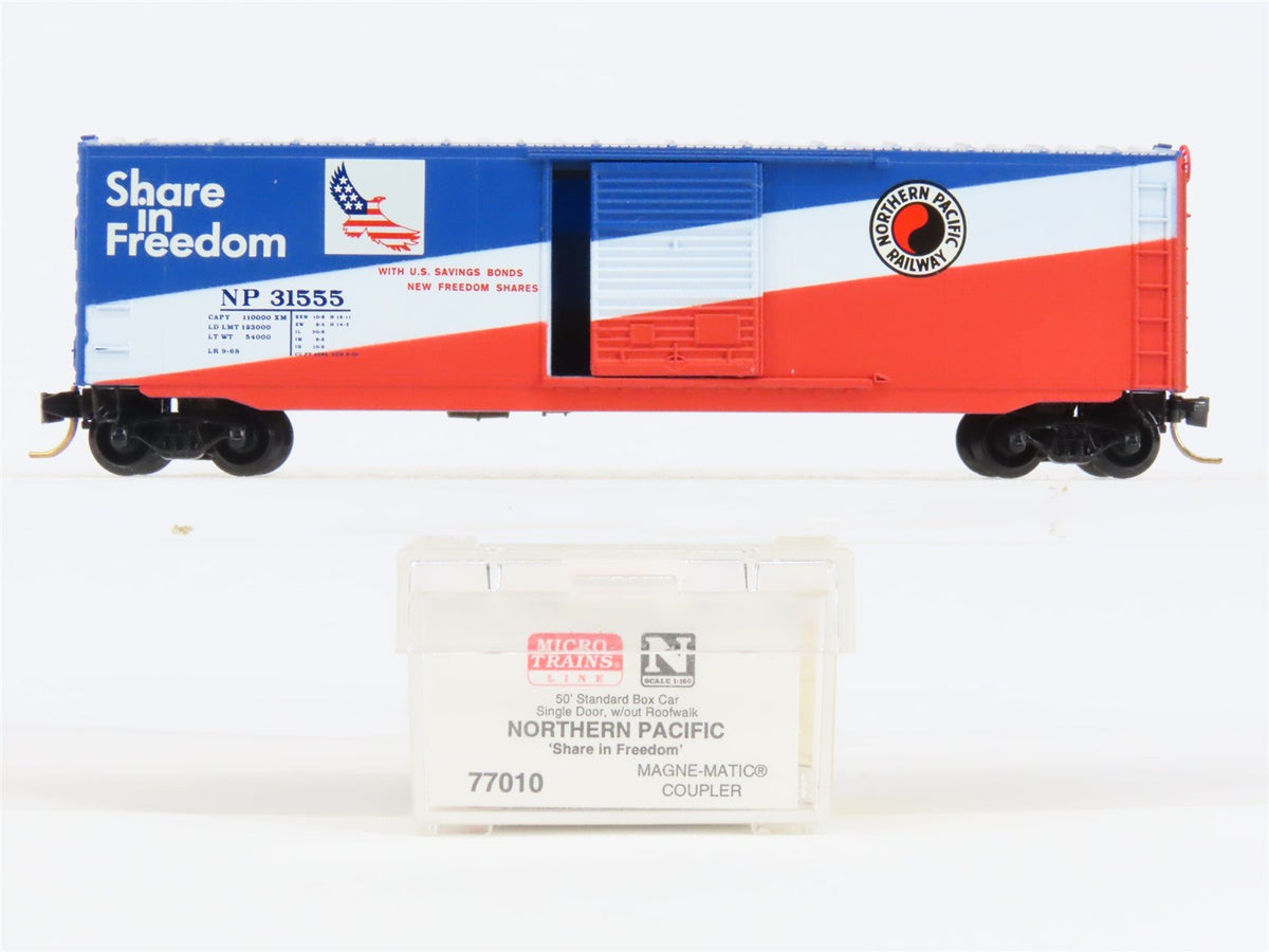 N Micro-Trains MTL 77010 NP Northern Pacific Share In Freedom 50&#39; Boxcar #31555