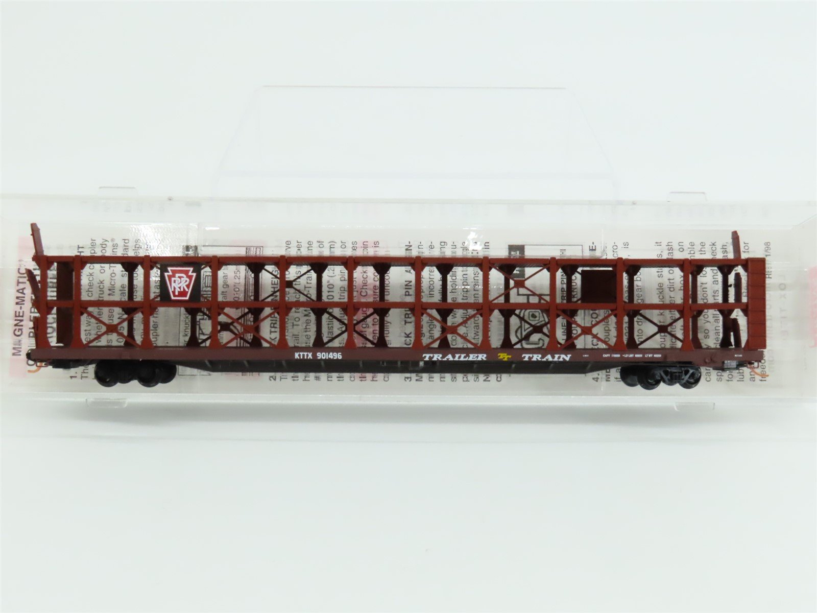 N Scale Micro-Trains MTL 112030.1 KTTX PRR 89' Tri-Level Open Auto Rack #901496