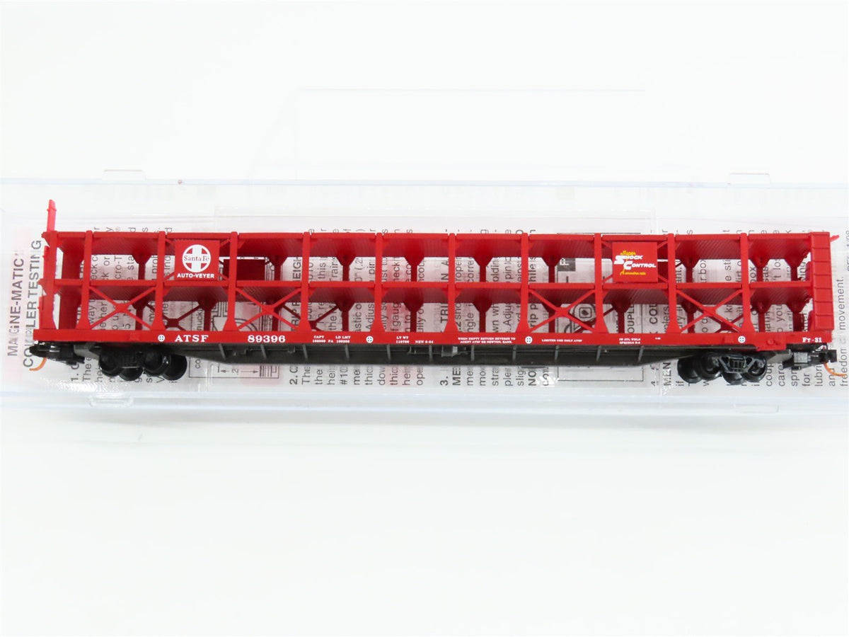 N Micro-Trains MTL 11200051 ATSF Santa Fe 89&#39; Tri-Level Open Auto Rack #89396