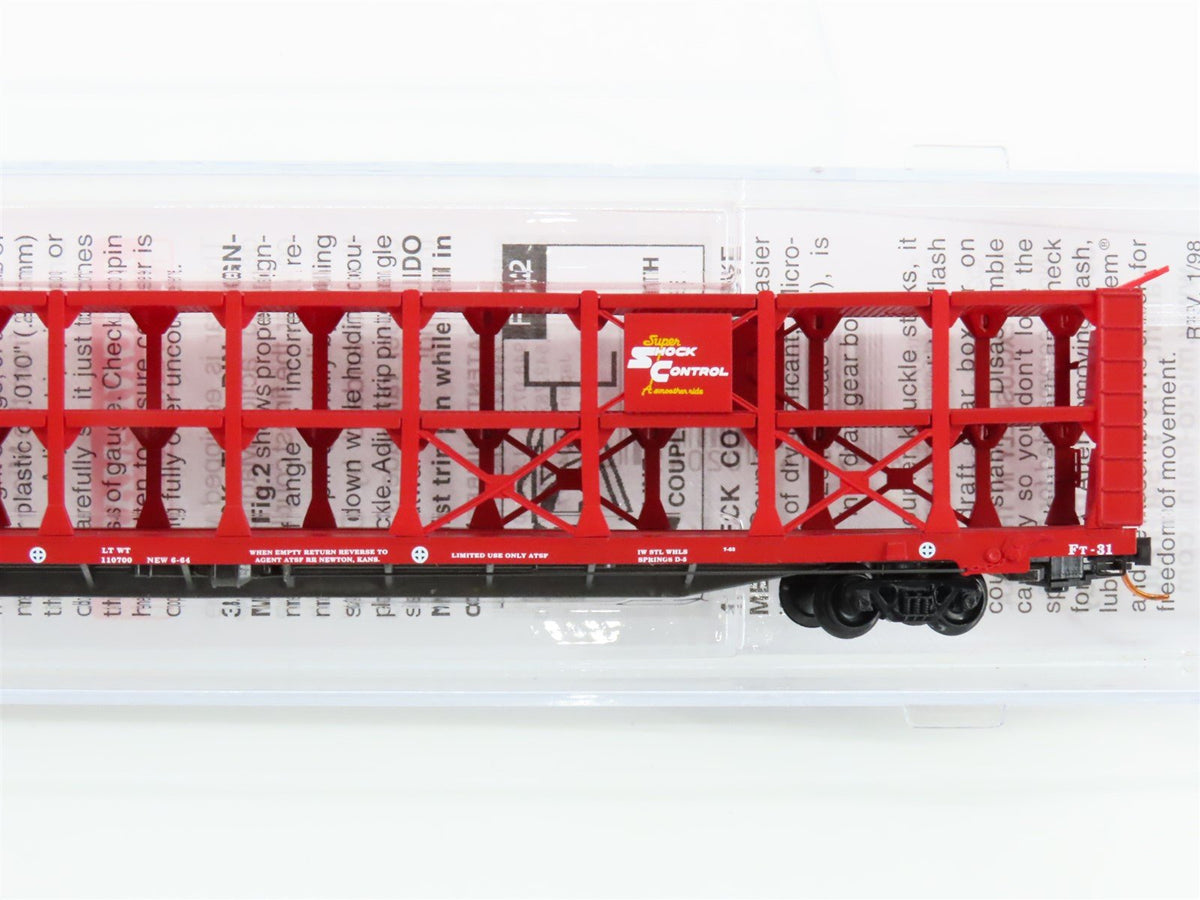 N Micro-Trains MTL 11200051 ATSF Santa Fe 89&#39; Tri-Level Open Auto Rack #89396