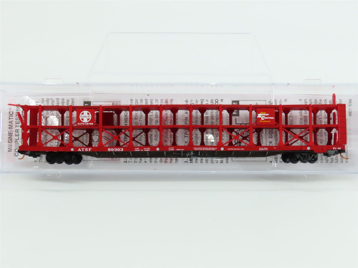 N Micro-Trains MTL 11200052 ATSF Santa Fe 89&#39; Tri-Level Open Auto Rack #89363