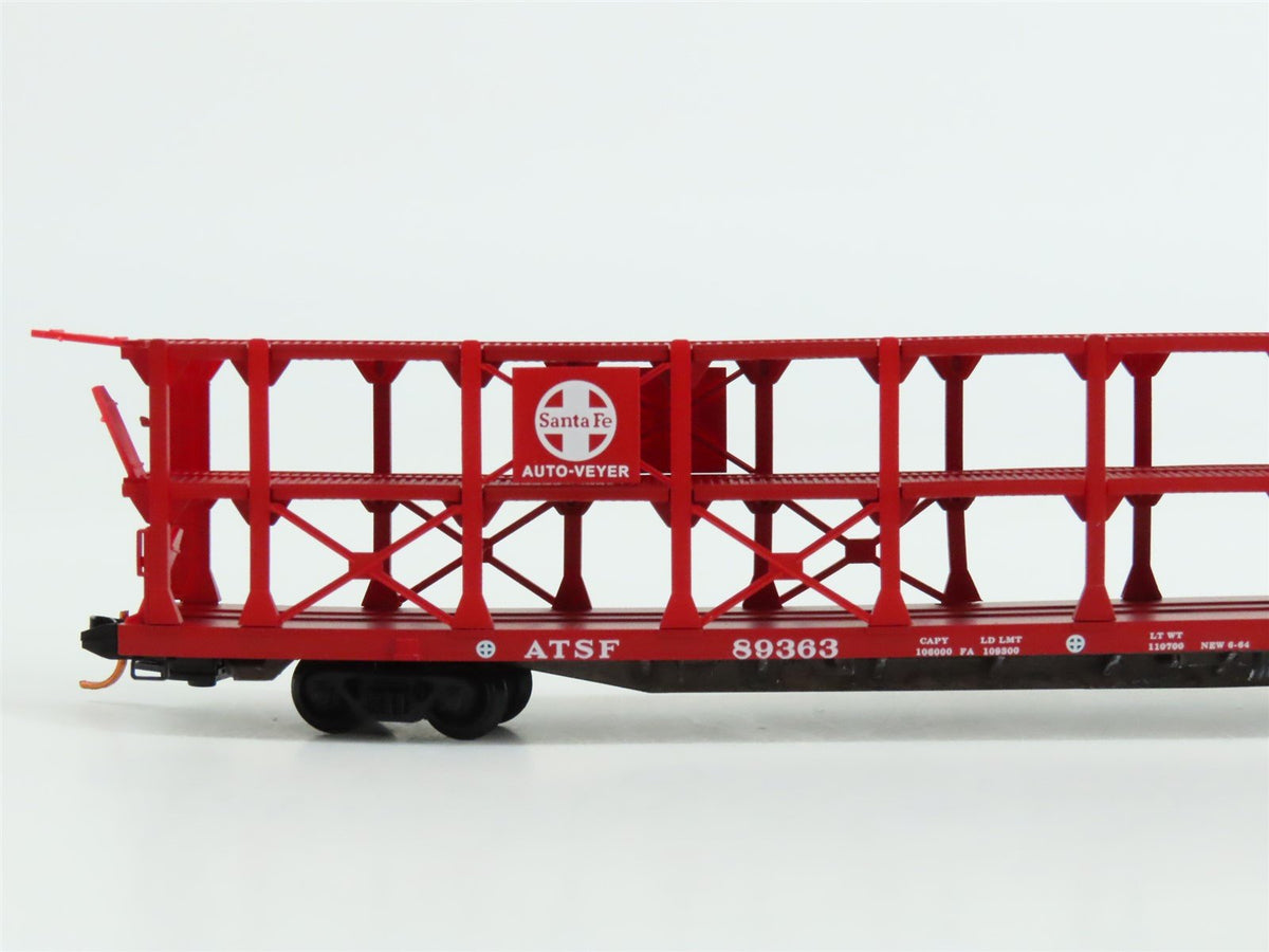 N Micro-Trains MTL 11200052 ATSF Santa Fe 89&#39; Tri-Level Open Auto Rack #89363