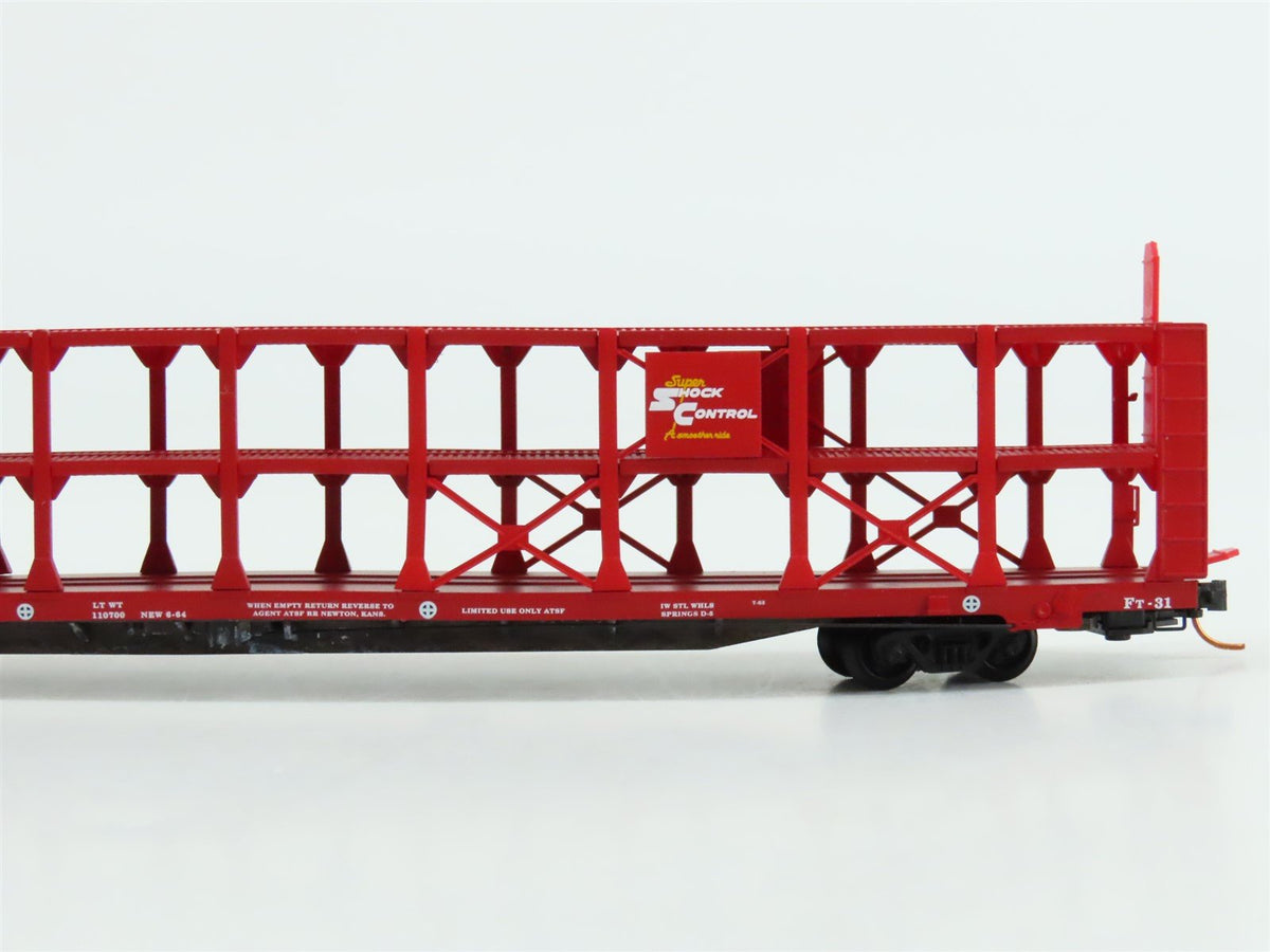 N Micro-Trains MTL 11200052 ATSF Santa Fe 89&#39; Tri-Level Open Auto Rack #89363