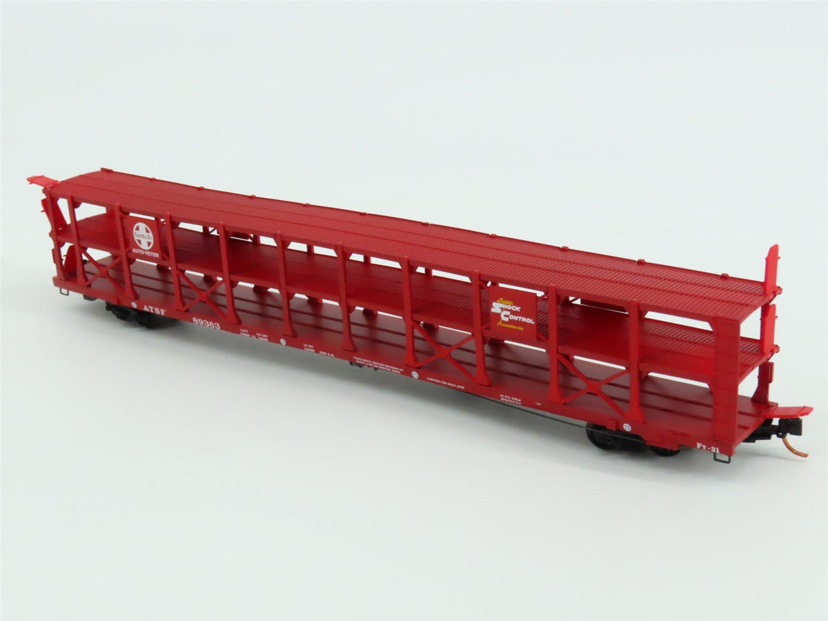 N Micro-Trains MTL 11200052 ATSF Santa Fe 89&#39; Tri-Level Open Auto Rack #89363