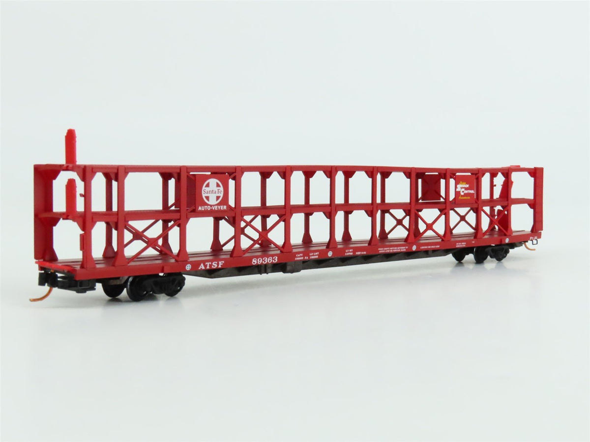 N Micro-Trains MTL 11200052 ATSF Santa Fe 89&#39; Tri-Level Open Auto Rack #89363