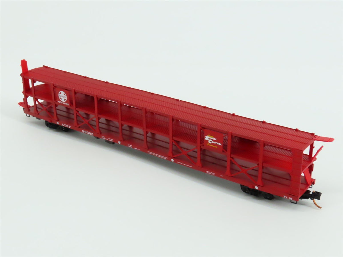 N Micro-Trains MTL 11200052 ATSF Santa Fe 89&#39; Tri-Level Open Auto Rack #89363