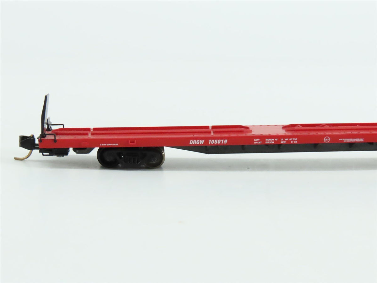 N Scale Micro-Trains MTL 71530 DRGW Rio Grande Railroad 89&#39; 4&quot; Flat Car #105019