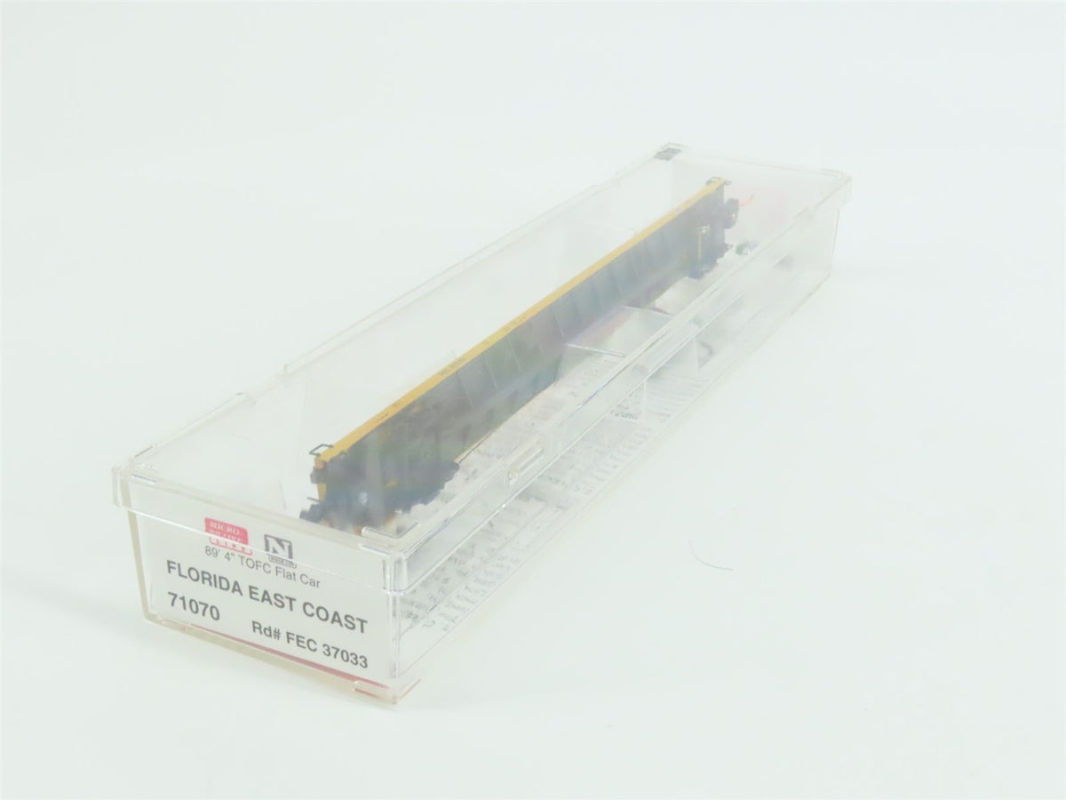 N Micro-Trains MTL 71070 FEC Florida East Coast 89&#39; 4&quot; TOFC Flat Car #37033