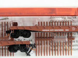 N Scale Micro-Trains MTL 04500290 Two KCS 50' Flat Cars #575 & #583 w/ Beam Load