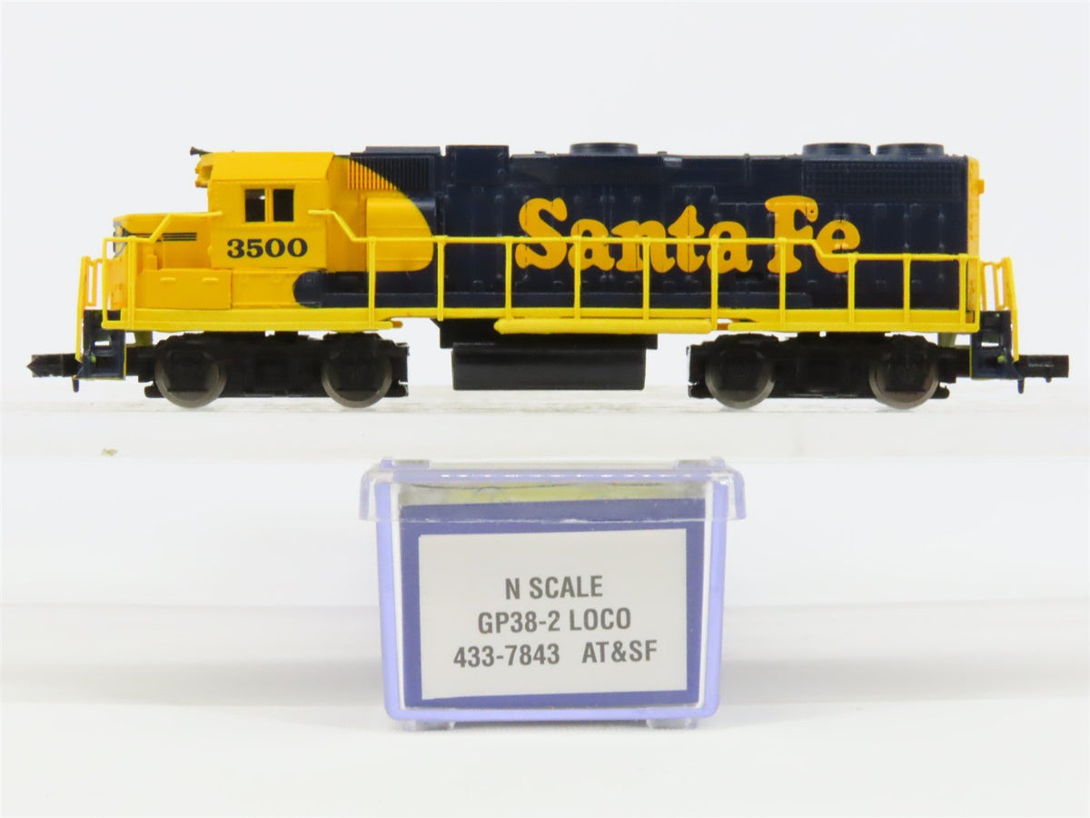 N Scale Life-Like 433-7843 ATSF Santa Fe GP38-2 Diesel Locomotive #3500