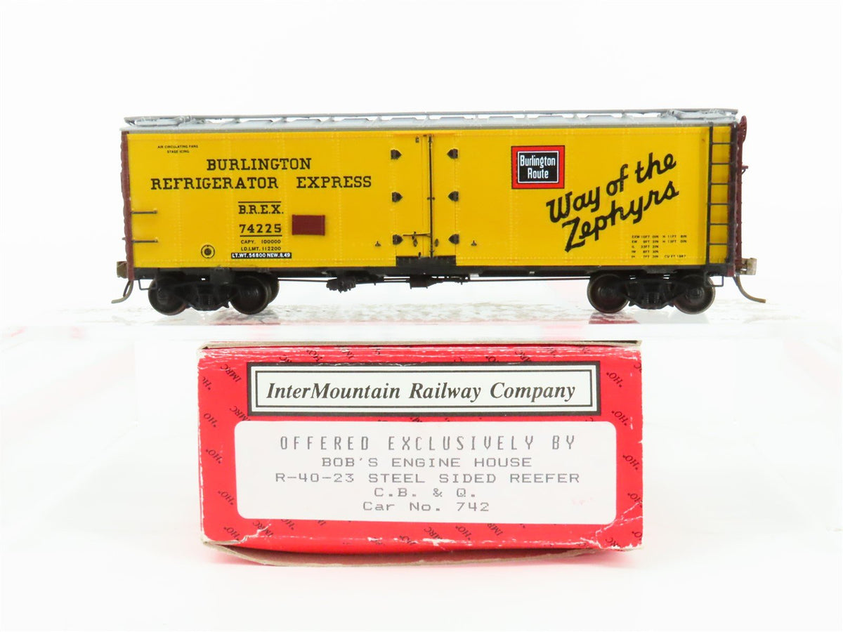 HO Scale InterMountain BREX Burlington Route &quot;Zephyrs&quot; R-40-23 Reefer #74225