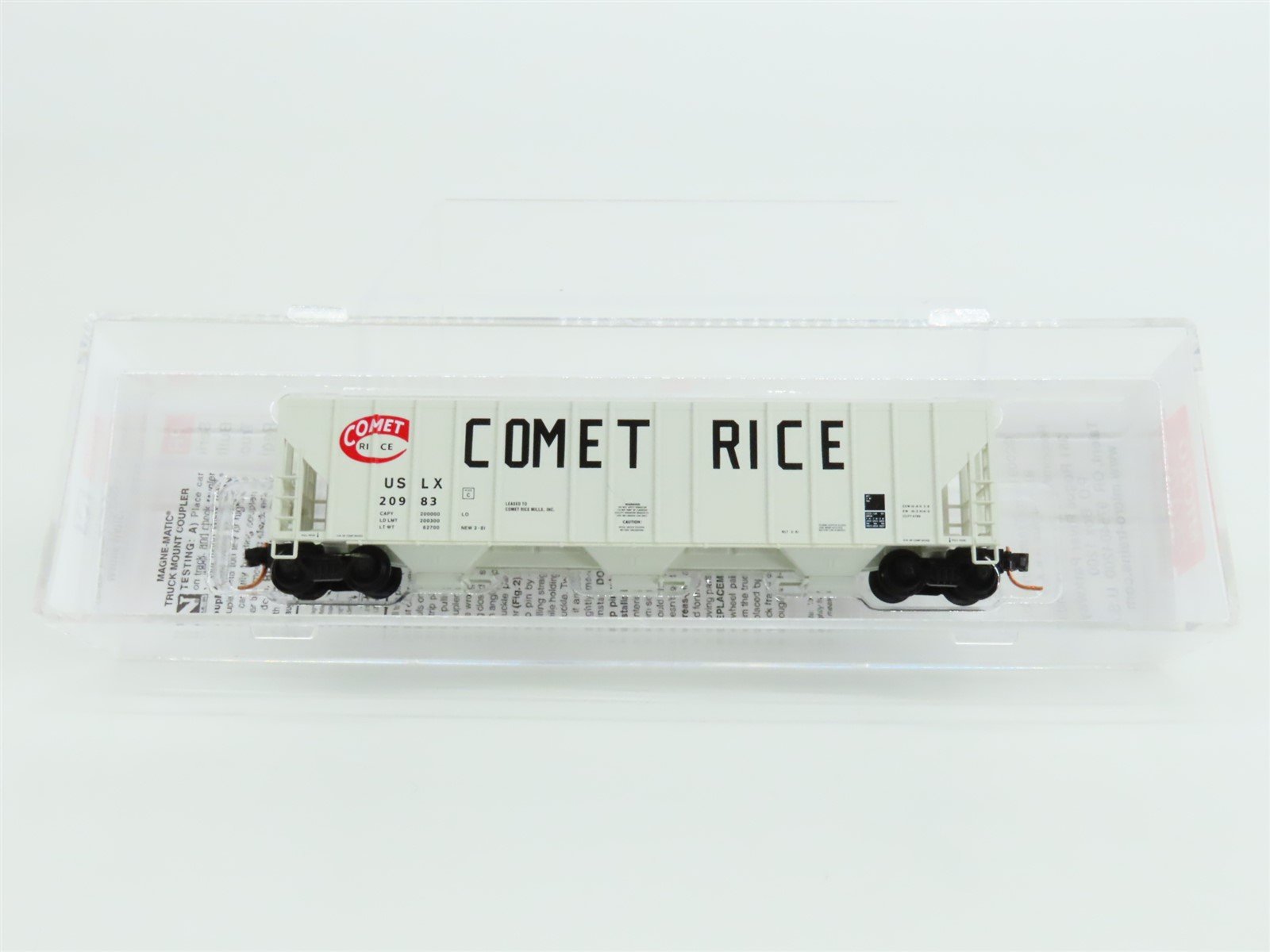 N Micro-Trains MTL 09900070 USLX Comet Rice Mills 3-Bay Covered Hopper #20983