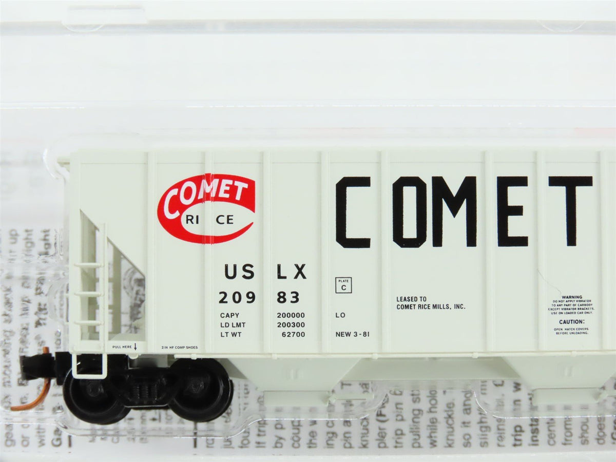 N Micro-Trains MTL 09900070 USLX Comet Rice Mills 3-Bay Covered Hopper #20983