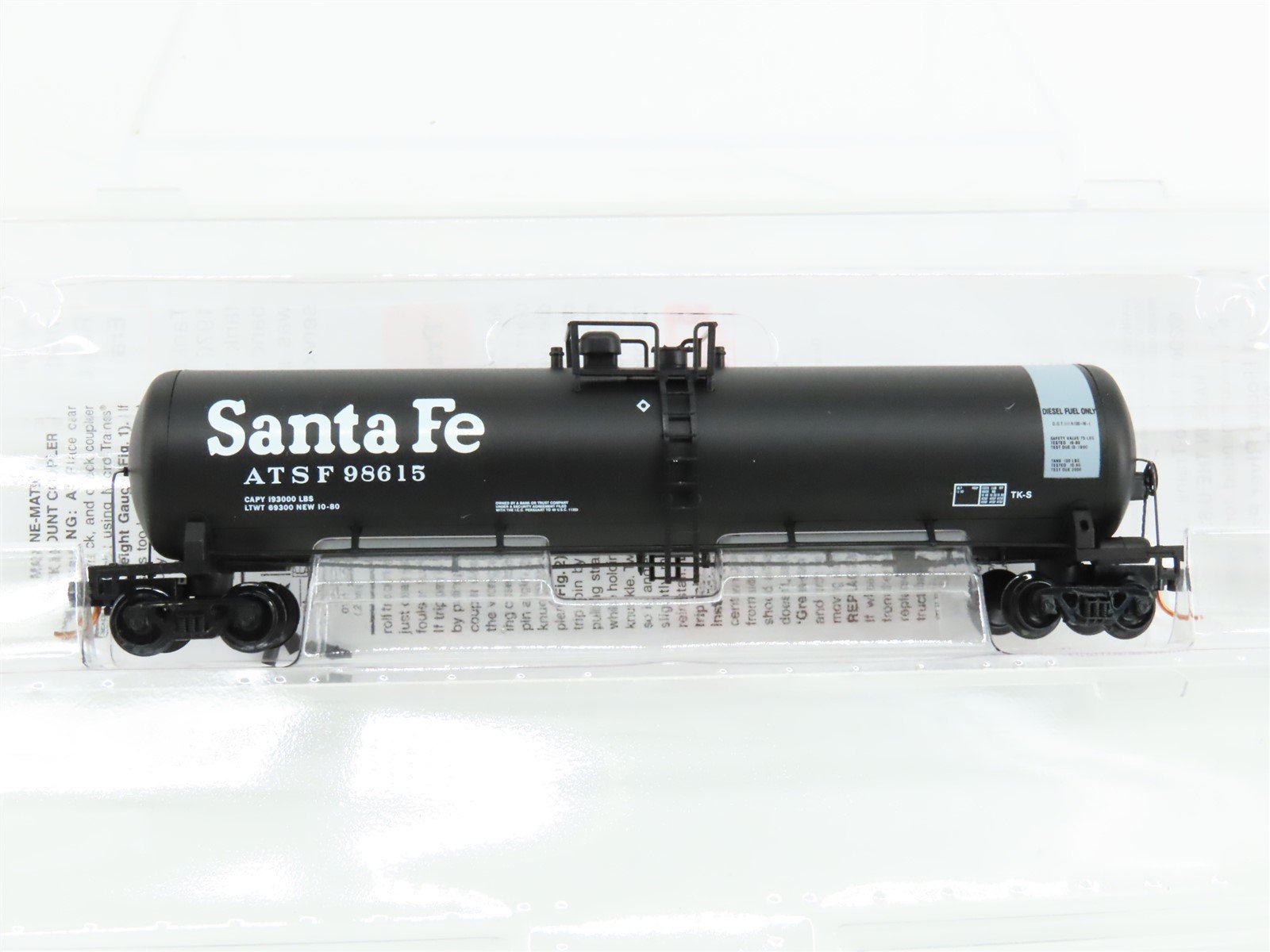 N Scale Micro-Trains MTL 11000120 ATSF Santa Fe Railroad 56' Tank Car #98615