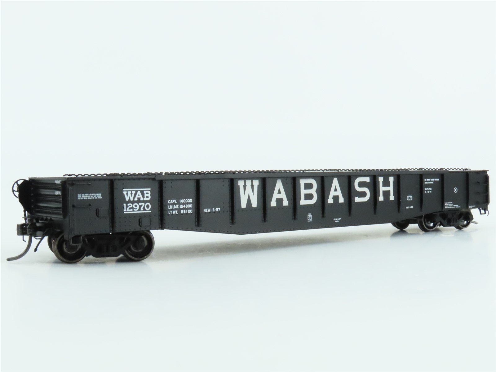 HO Scale Tangent #10924-04 WAB Wabash 52-6 70T Riveted Gondola Car #12970