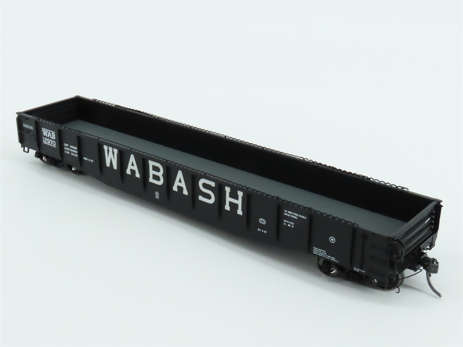 HO Scale Tangent #10924-04 WAB Wabash 52-6 70T Riveted Gondola Car #12970