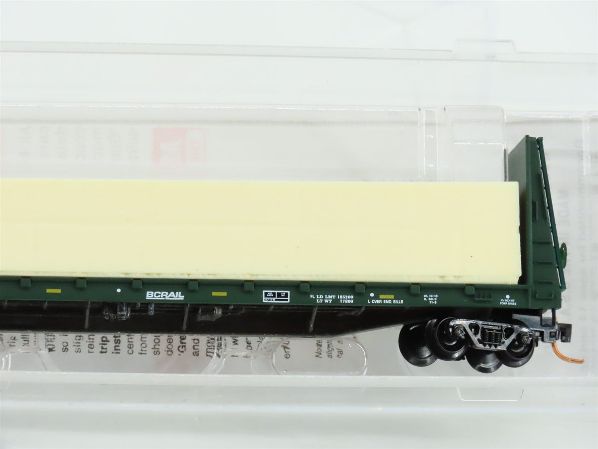 N Scale Micro-Trains MTL 05400171 BCOL BC Rail 61&#39; 8&quot; Flat Car #11211 w/ Load