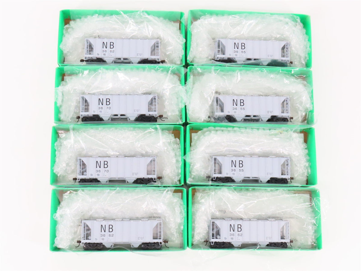 LOT of 8 HO Scale Bowser #56147 NB Northampton &amp; Bath 2-Bay Covered Hoppers