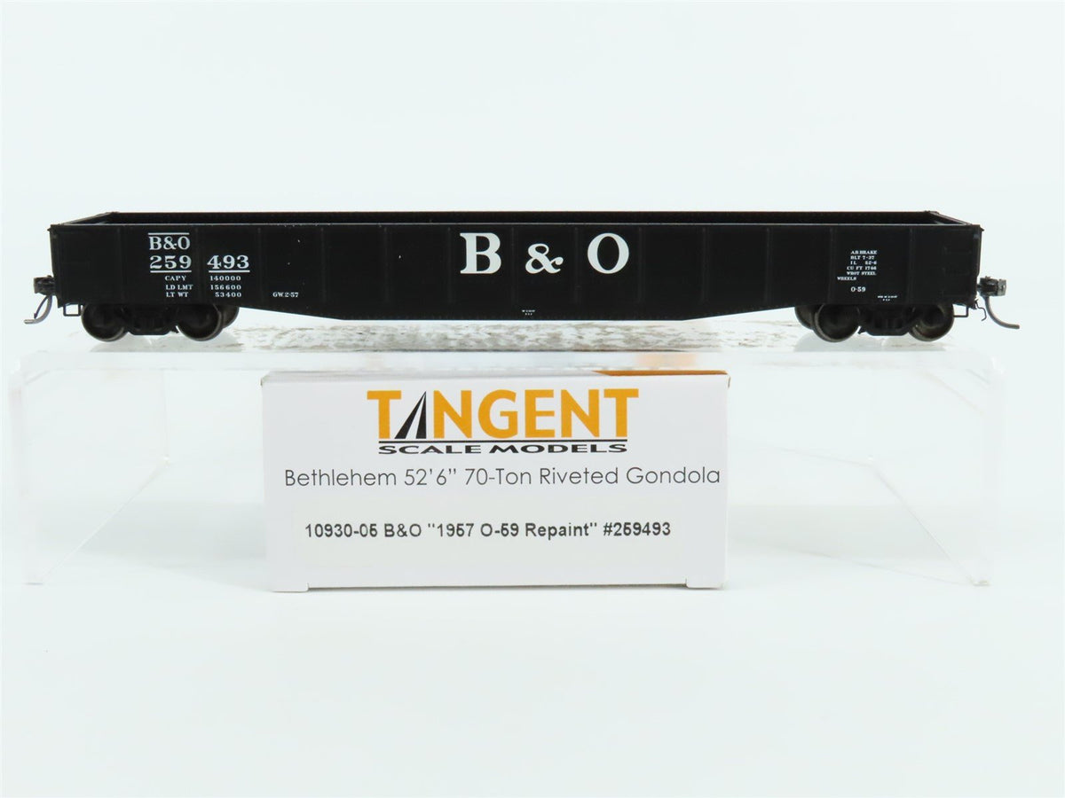 HO Scale Tangent #10930-06 B&amp;O Baltimore &amp; Ohio 52-6 70T Gondola Car #259493