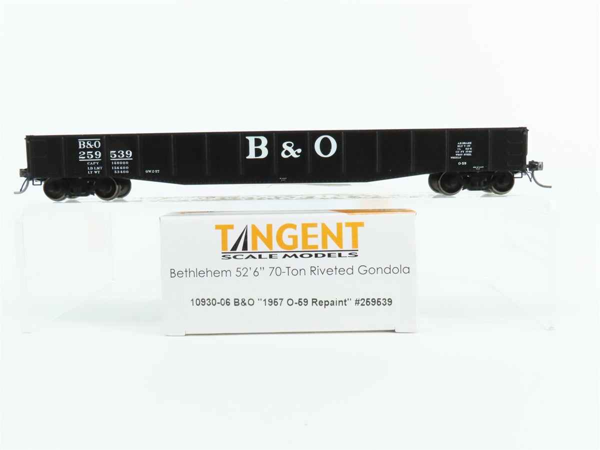 HO Scale Tangent #10930-06 B&amp;O Baltimore &amp; Ohio 52-6 70T Gondola Car #259539