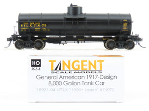 HO Scale Tangent #19021-04 UTLX Union Tank Cargo Single Dome Tank Car #71073