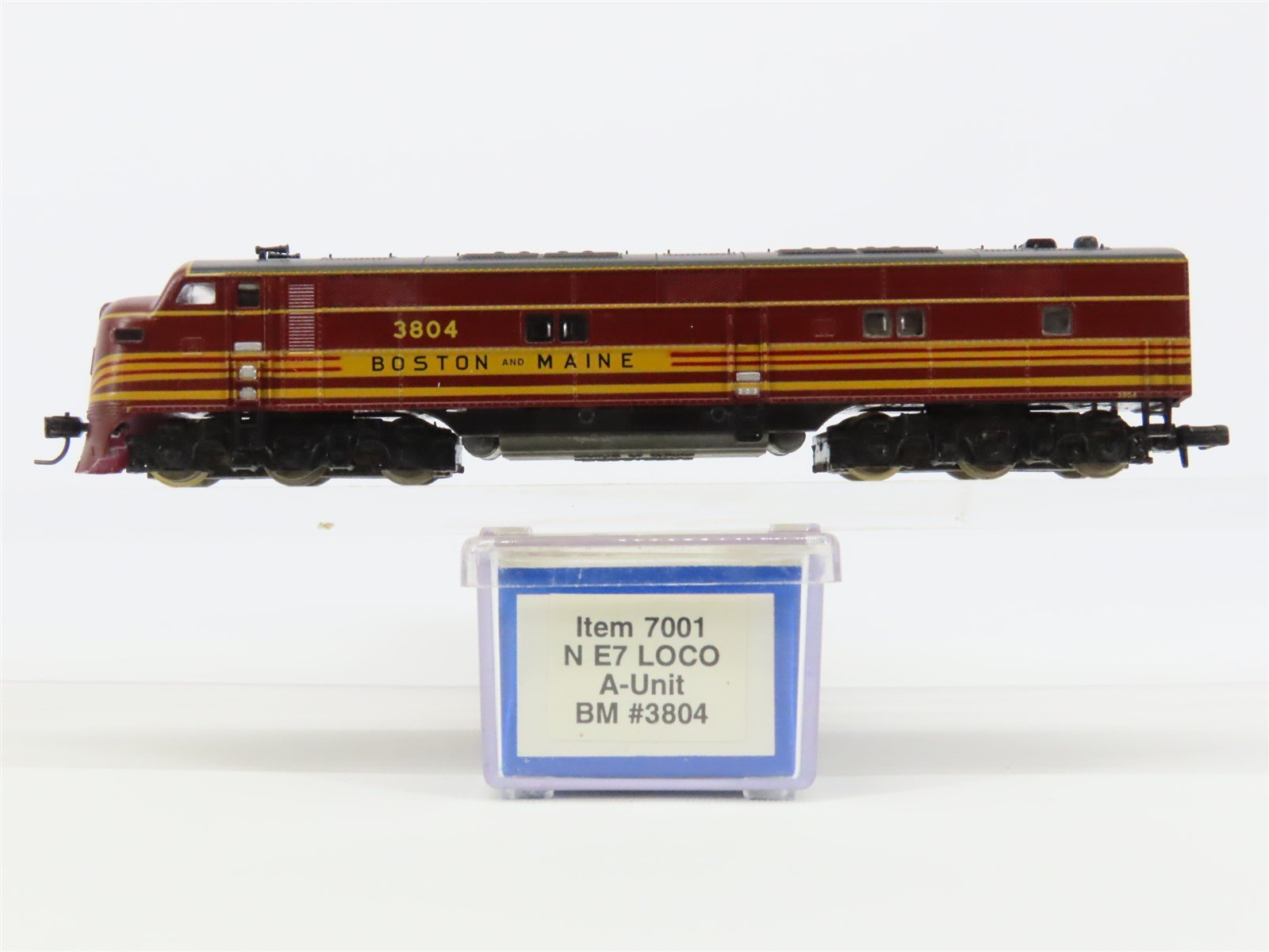 N Scale Life-Like 7001 B&M Boston & Maine E7A Diesel Locomotive #3804