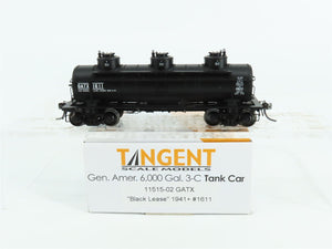 HO Scale Tangent #11515-02 GATX Leasing 6,000 Gallon 3 Dome Tank Car #1611