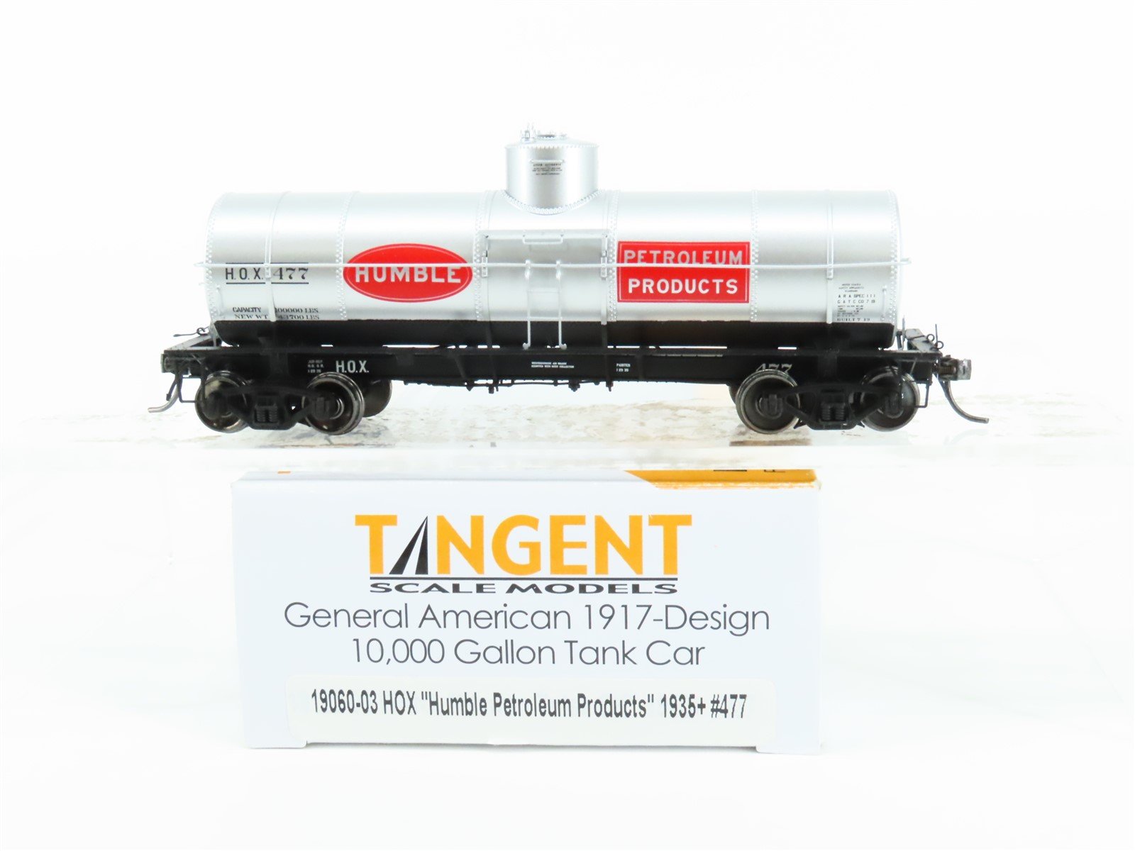 HO Scale Tangent #19060-03 HOX Humble Petroleum Single-Dome Tank Car #477
