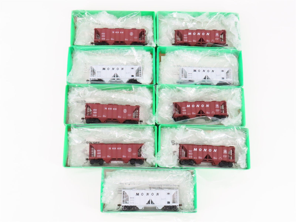 LOT of 9 HO Scale Bowser CIL Monon Railroad 2-Bay Covered Hoppers